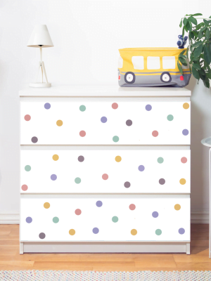 Färgglada prickar - IKEA Malm 3 lådor