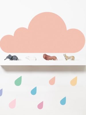 Moln Med Färgglada Regndroppar till Mosslanda tavellist